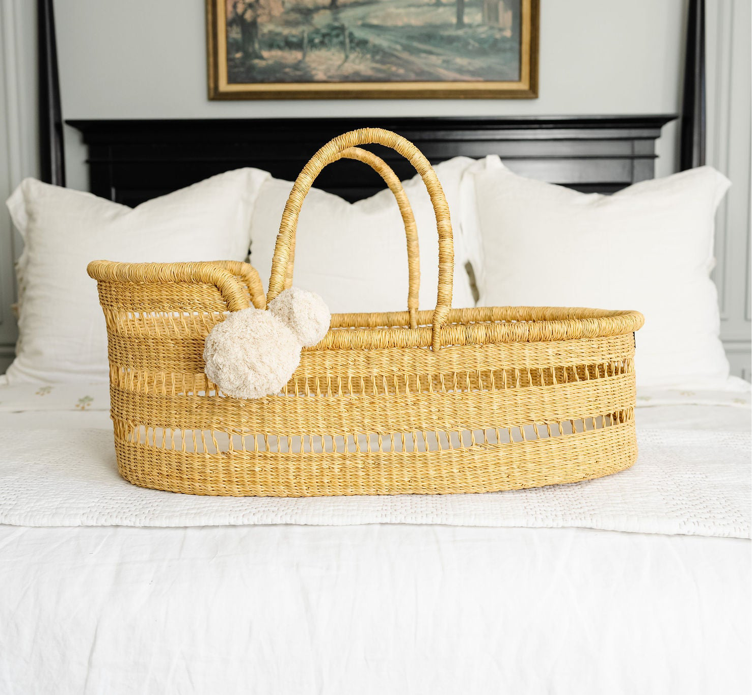 Modern Open Weave Moses Basket