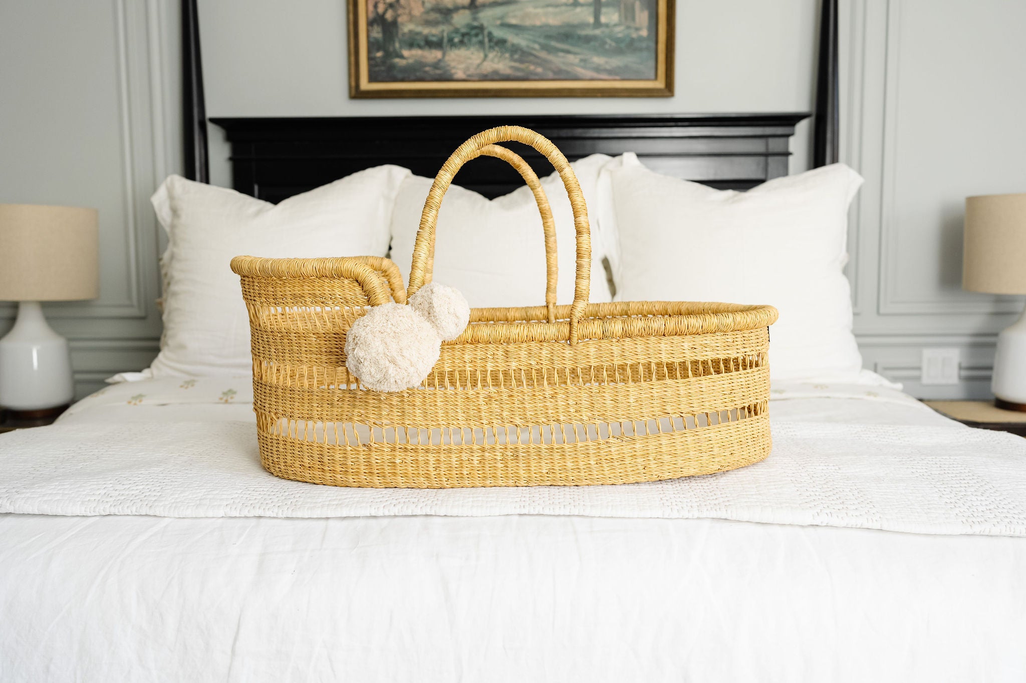 Modern Open Weave Moses Basket