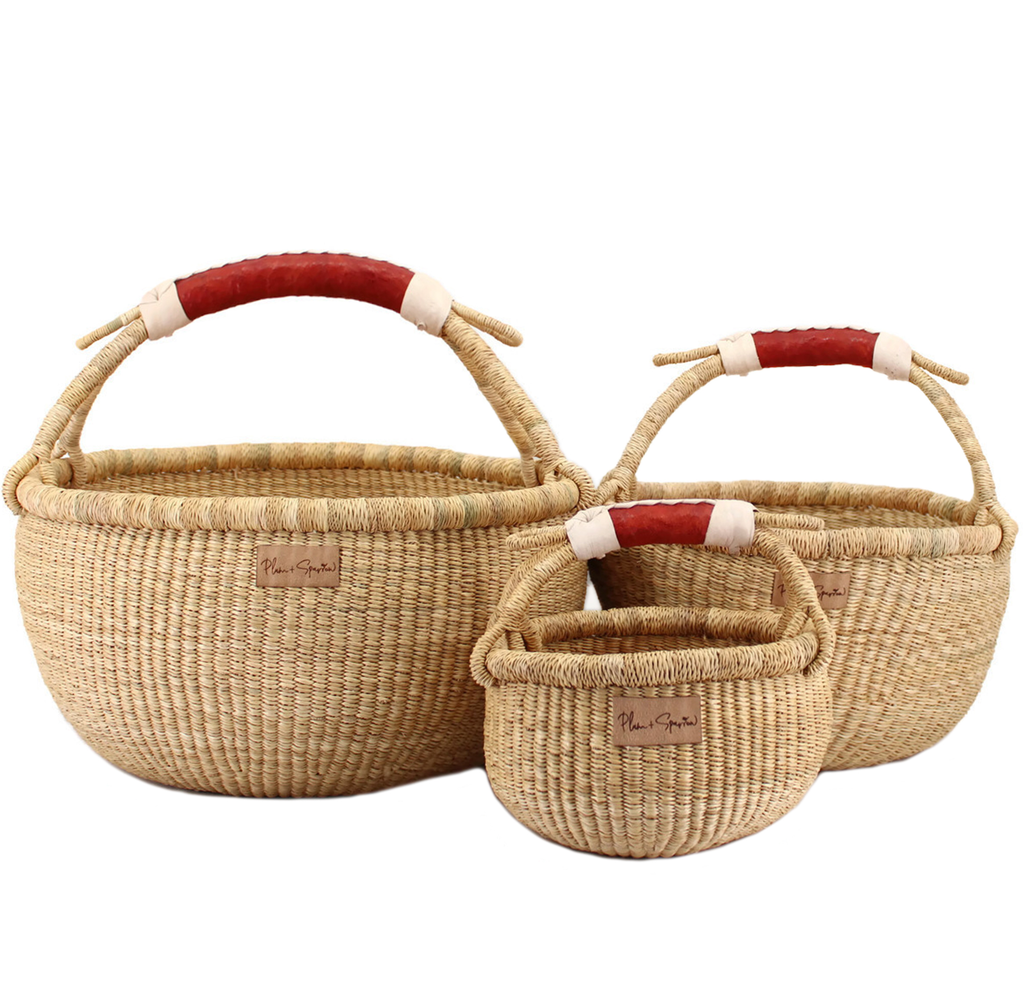 Cognac + Cream Handle<br>Medium Market Basket