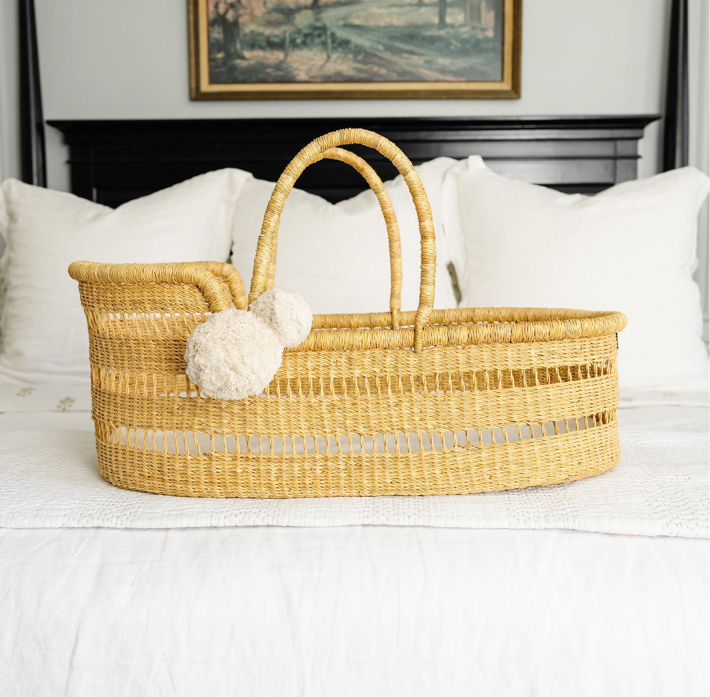 Modern Open Weave Moses Basket
