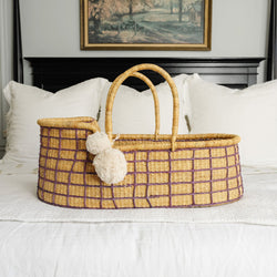 Basket Only<br>Lavender Grid<br> African Moses Basket