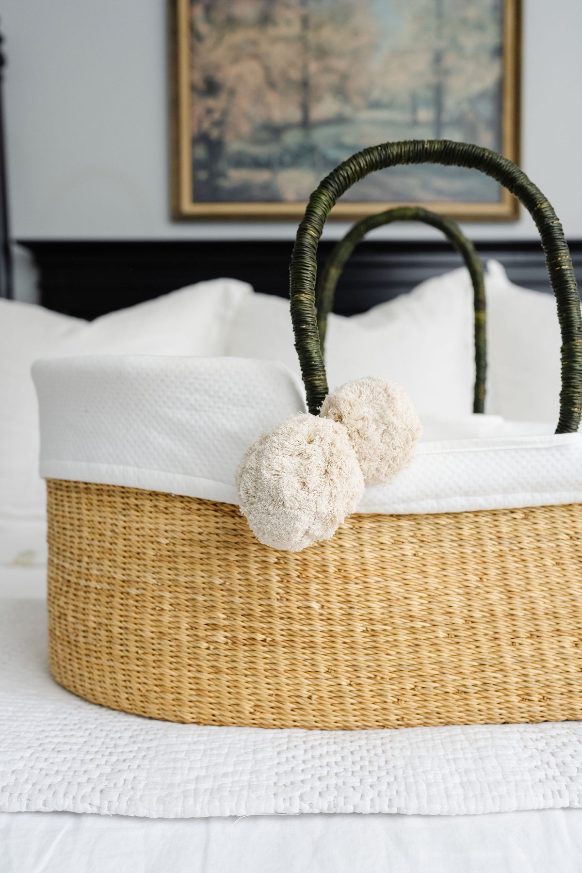 Moss Green Vegan Handle<br>Moses Basket