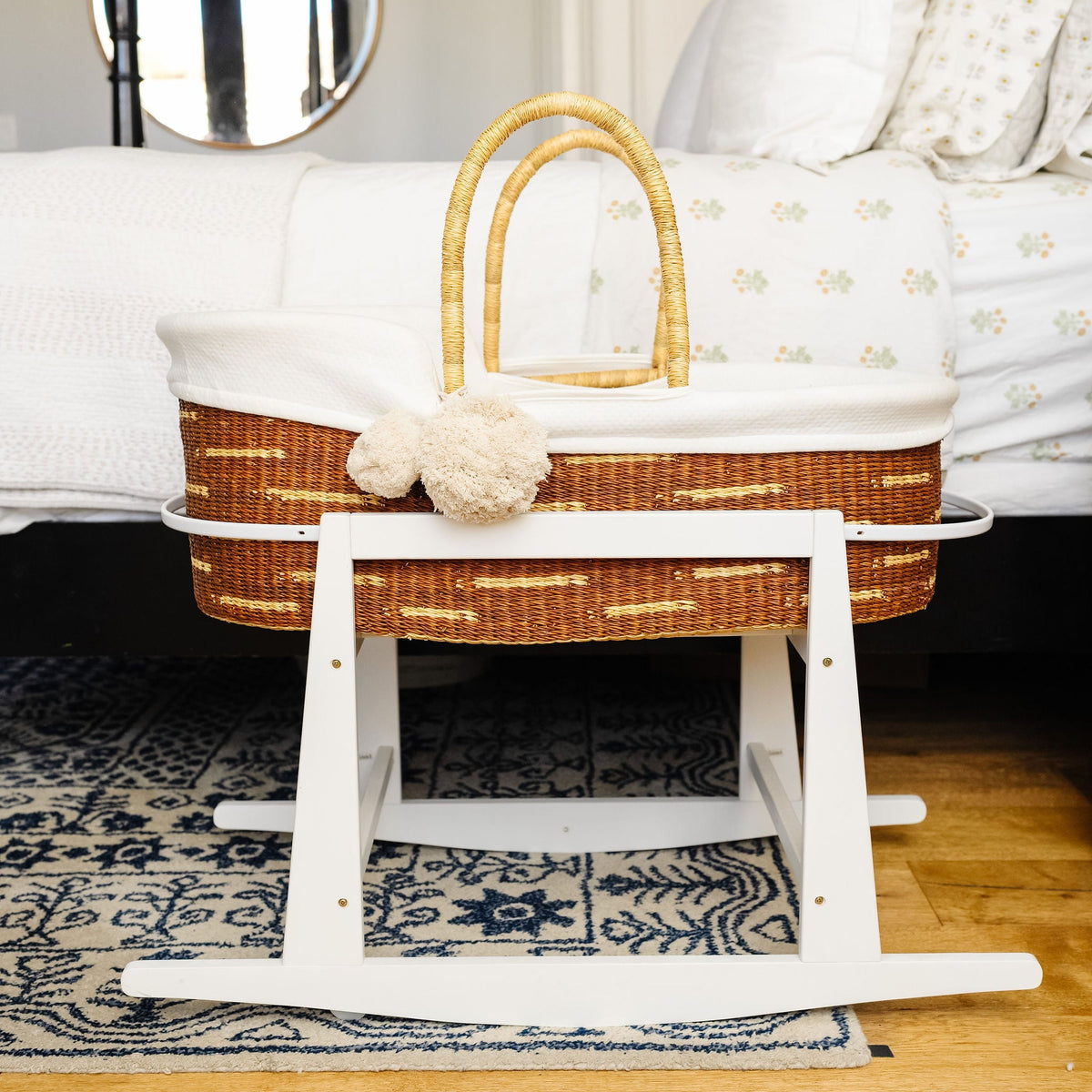 Muted Peach Dash<br> Moses Basket