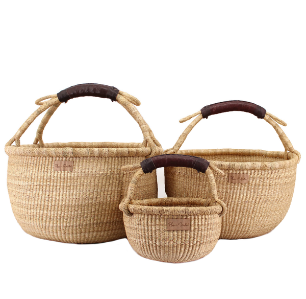 Natural<br>Brown Handle<br>Medium Market Basket