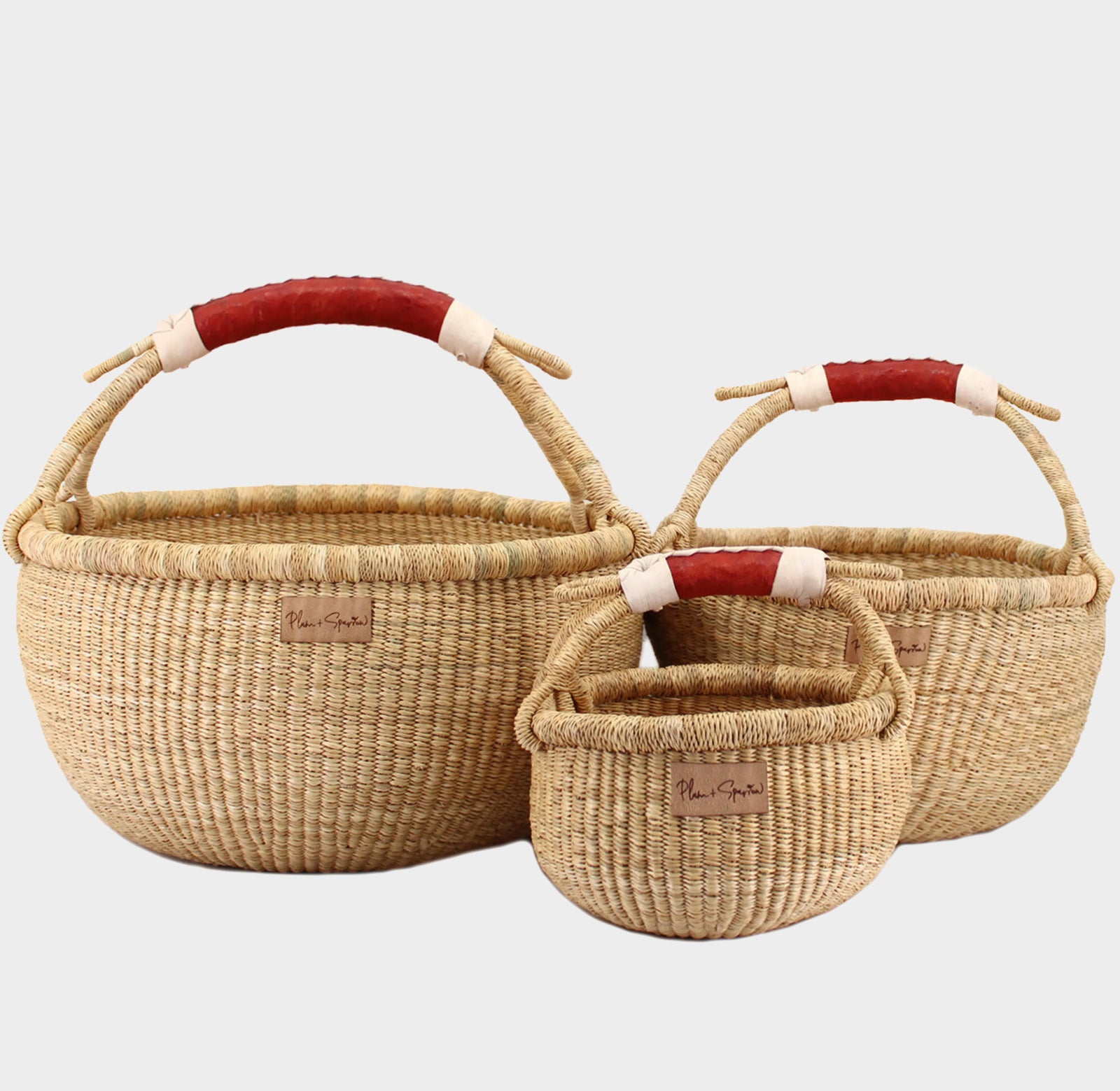 Cognac + Cream Handle<br>Large Market Basket