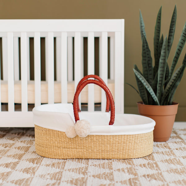 Perfectly Imperfect<br> African Moses Basket<br>Cognac Handle