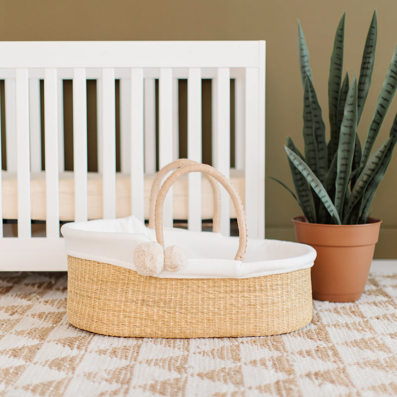 Natural<br> African Moses Basket<br>Cream Handle