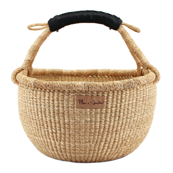 Natural<br>Black Handle<br>Medium Market Basket