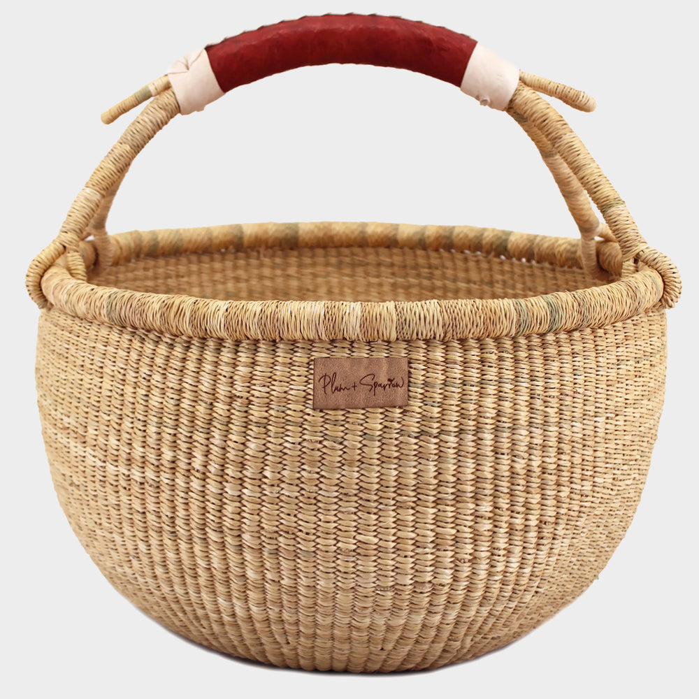 Cognac + Cream Handle<br>Large Market Basket