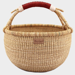 Natural<br>Cognac + Cream Handle<br>Large Market Basket