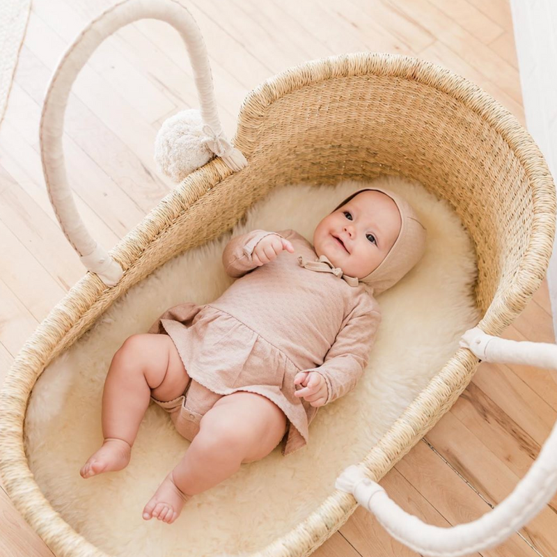 Natural<br> African Moses Basket<br>Cream Handle