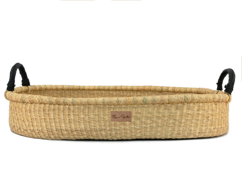 Natural<br>Changing Basket<br>Black Handle