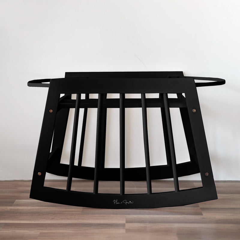 Modern Rocking<br> Moses Bassinet Stand<br>with brake<br>Black