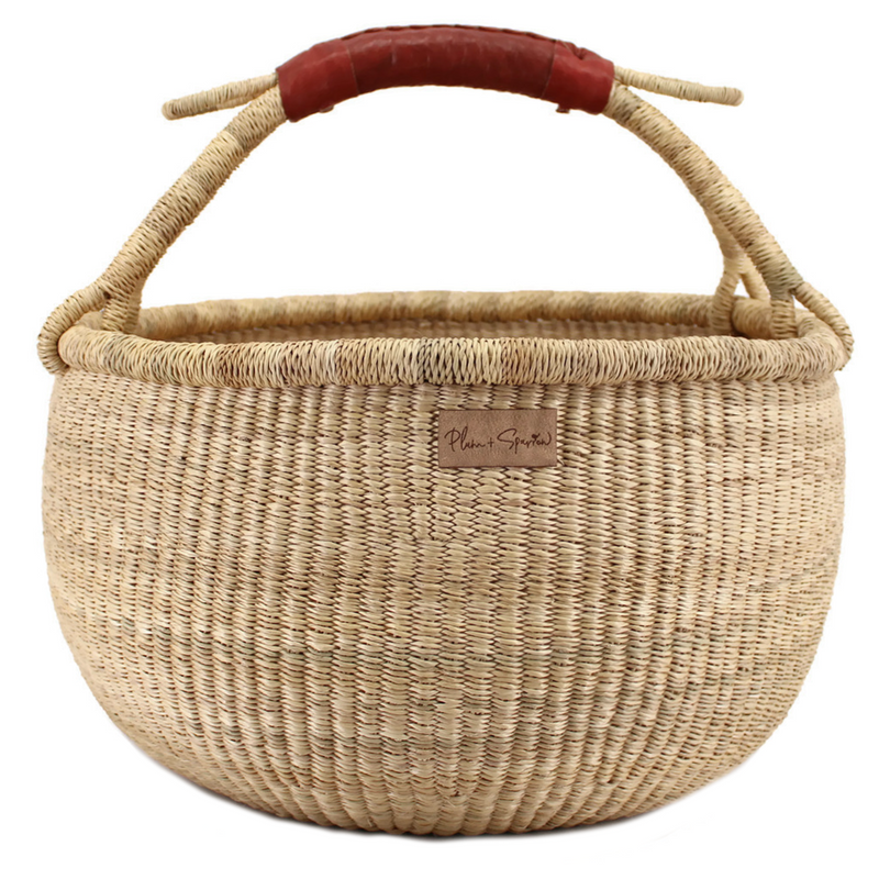 Natural<br>Cognac Handle<br>Large Market Basket