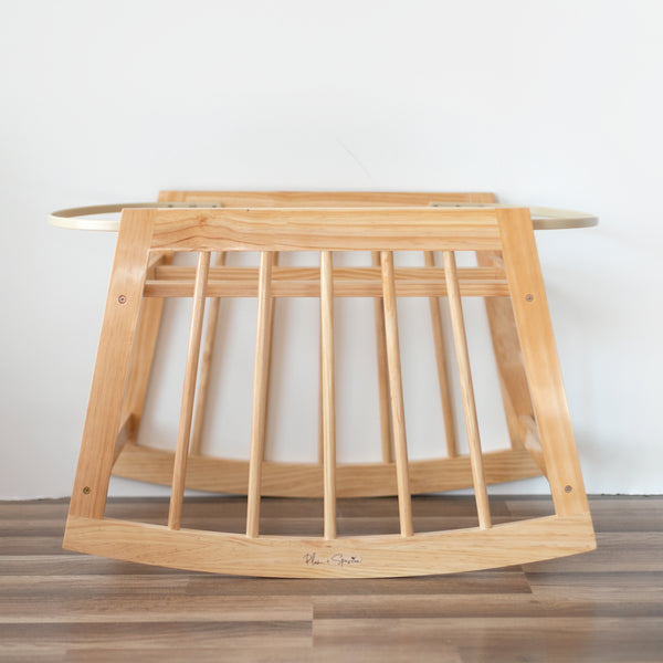 Modern Rocking<br> Moses Bassinet Stand<br>with brake<br>Natural