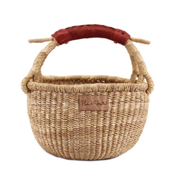 Natural<br>Cognac Handle<br>Small Market Basket