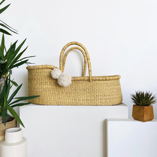 Natural<br> African Moses Basket<br>Vegan Handle