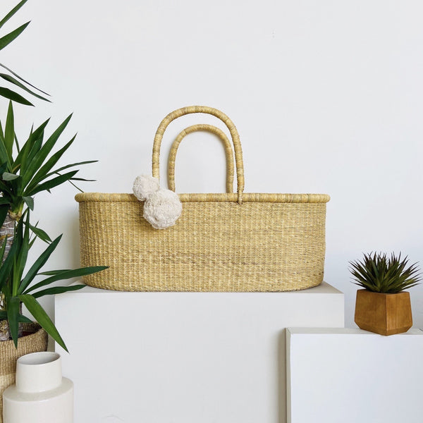Perfectly Imperfect<br> African Moses Basket<br>No Hood<br>Vegan Handle