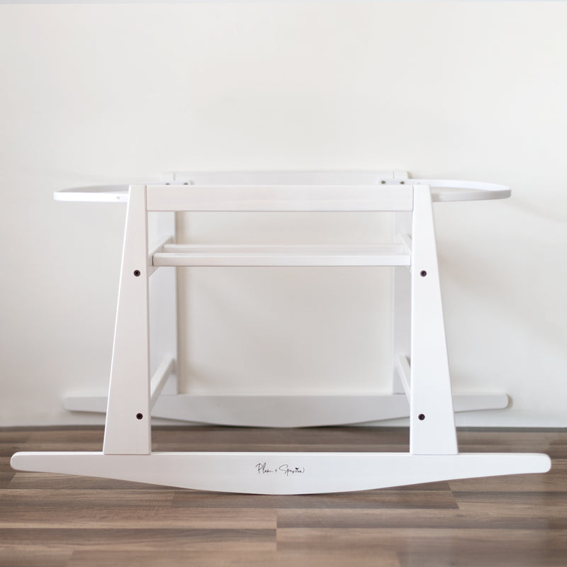 Original Rocking<br> Moses Bassinet Stand<br>with brake<br>White